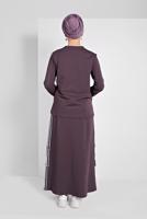 Tesettür giyim YEŞİL ŞERİT DETAYLI ETEKLİ TAKIM T 94108