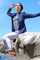 Tesettür giyim LACİVERT PÖTİKARE DESENLİ TUNİK 2003