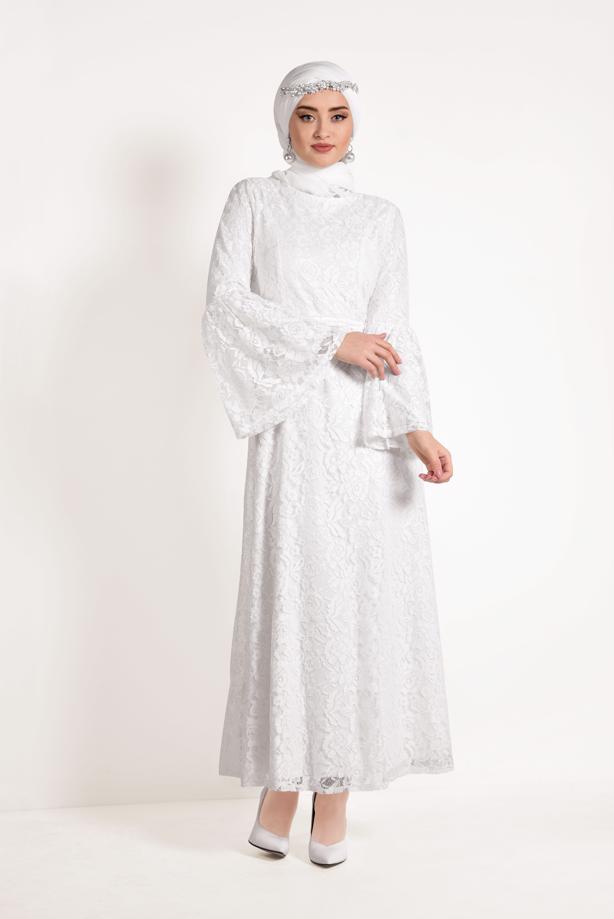 Vêtements hijab  FLOUNCE LACY FORMAL DRESS 4551 - TRENDTESETTÜR