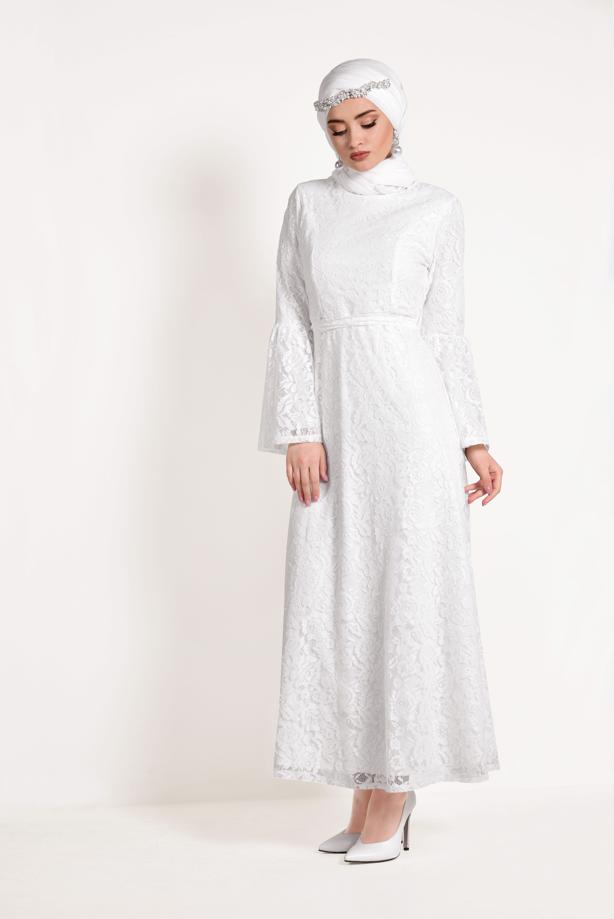 Vêtements hijab  FLOUNCE LACY FORMAL DRESS 4551 - TRENDTESETTÜR