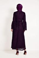 Vêtements hijab POURPRE ROBE EN DENTELLE À VOLANTS 4551