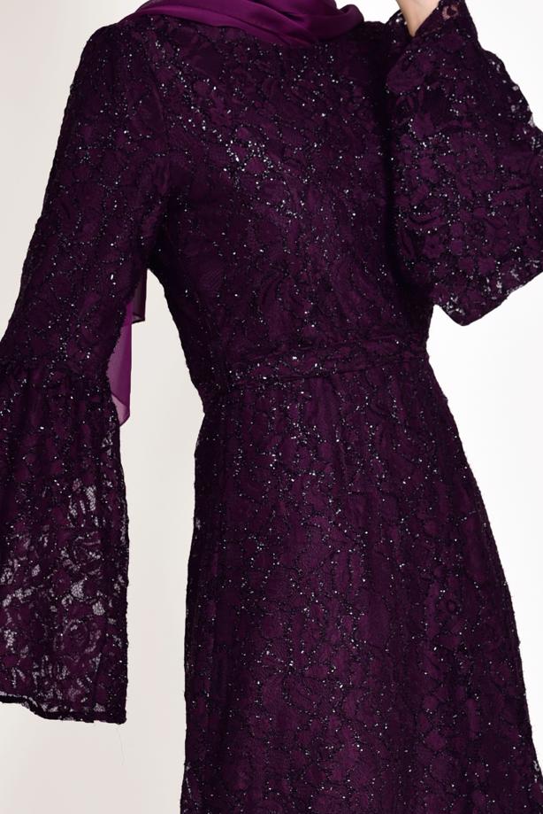 Vêtements hijab  FLOUNCE LACY FORMAL DRESS 4551 - TRENDTESETTÜR