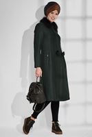 Tesettür giyim HAKİ YAKASI KÜRKLÜ KEÇE KABAN 9740 