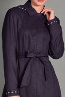 Tesettür giyim MOR GİZLİ DÜĞMELİ NAKIŞLI PARDESÜ 1131 