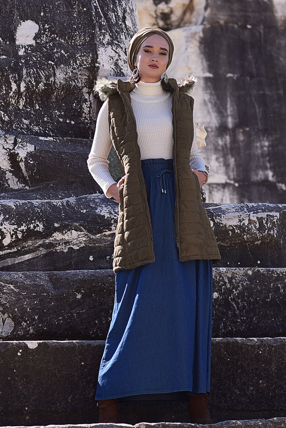 Vêtements hijab TABA DOUDOUNE À CAPUCHE 7291 