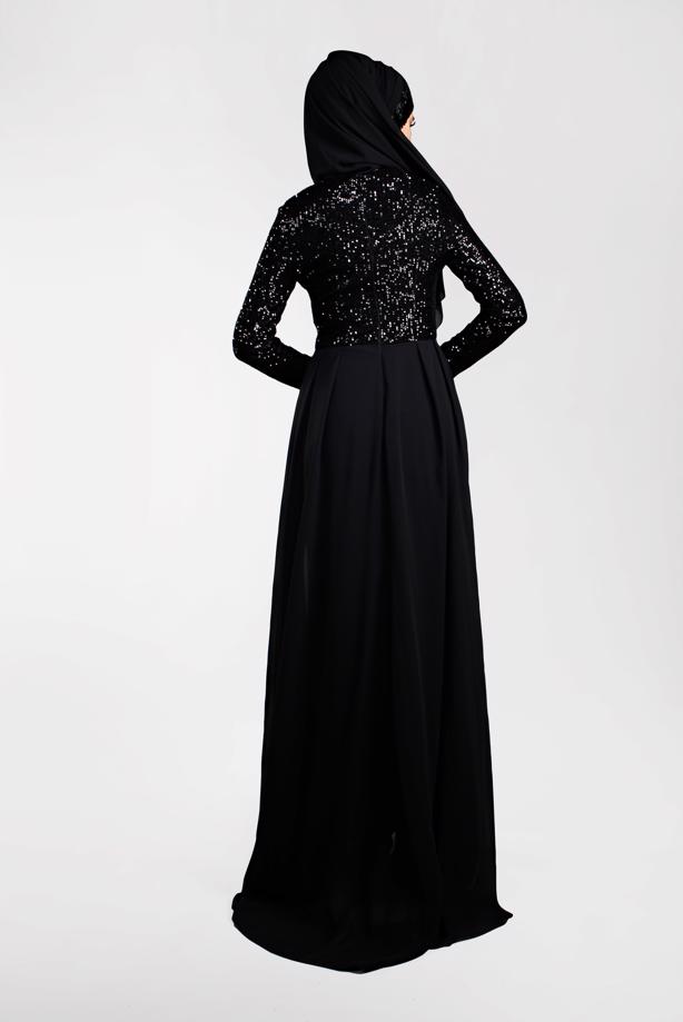 Vêtements hijab  Pelerine Sequined Evening Dress T 42725  - TRENDTESETTÜR