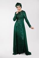 Vêtements hijab VERT Robe de Soirée T 42725 