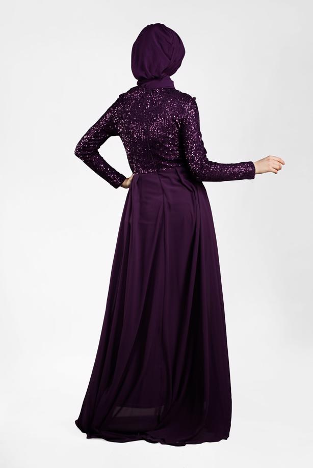 Vêtements hijab  Pelerine Sequined Evening Dress T 42725  - TRENDTESETTÜR