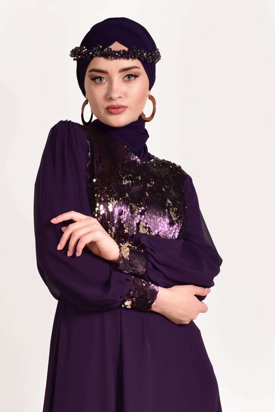 Vêtements hijab POURPRE Robe de Soirée T 54293 