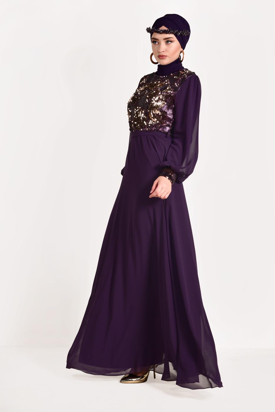 Vêtements hijab POURPRE Robe de Soirée T 54293 