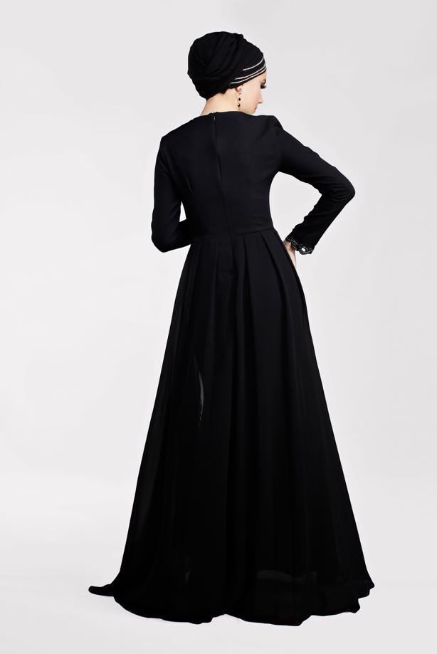 Vêtements hijab  Stoned Guipure Detailed  Evening Dress T 61725 - TRENDTESETTÜR