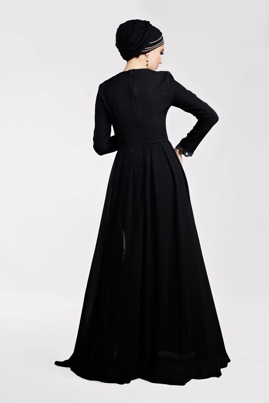 Vêtements hijab NOIR Robe de Soirée T 61725 