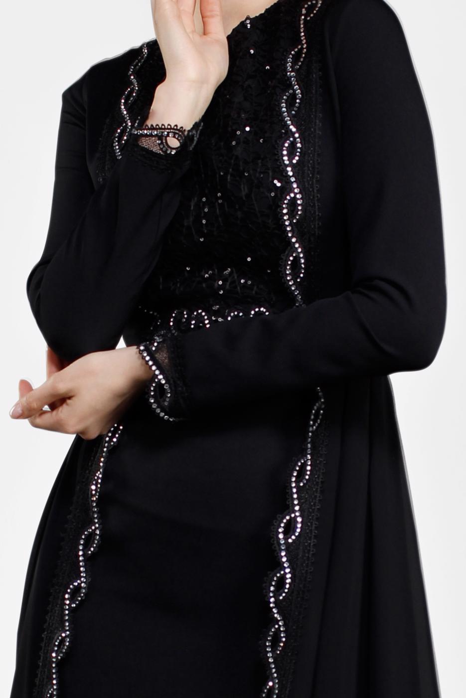 Vêtements hijab NOIR Robe de Soirée T 61725 