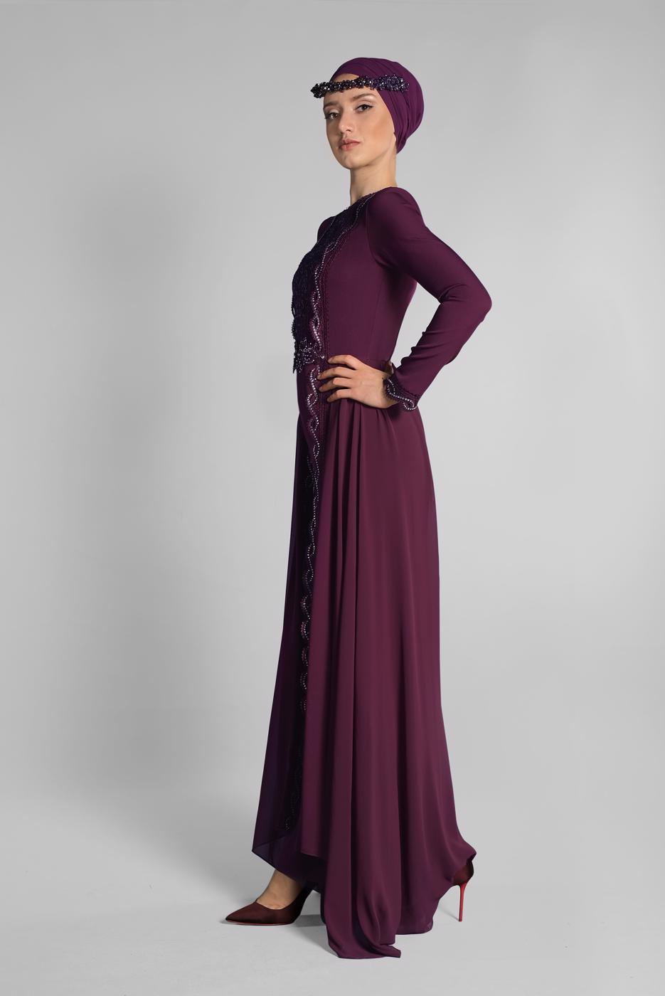 Vêtements hijab PRUNE Robe de Soirée T 61725 