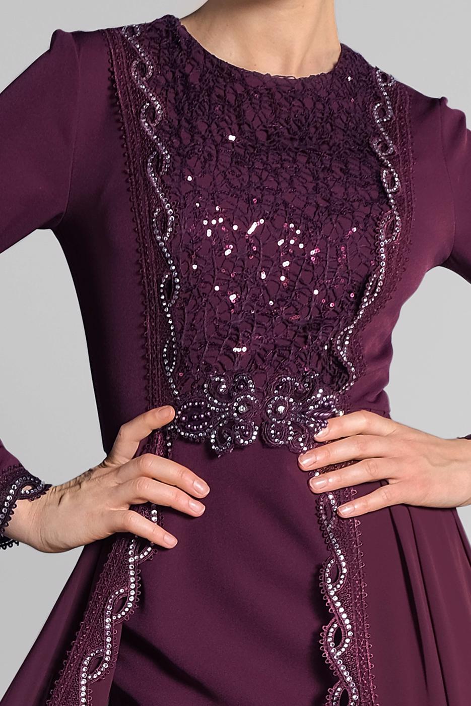 Vêtements hijab PRUNE Robe de Soirée T 61725 