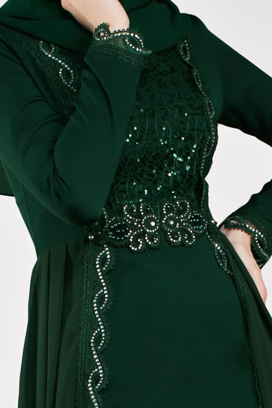 Vêtements hijab VERT Robe de Soirée T 61725 