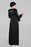 Vêtements hijab NOIR Robe de Soirée T 63393 