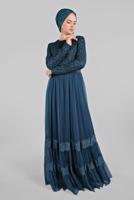 Vêtements hijab VERT Robe de Soirée T 75725 