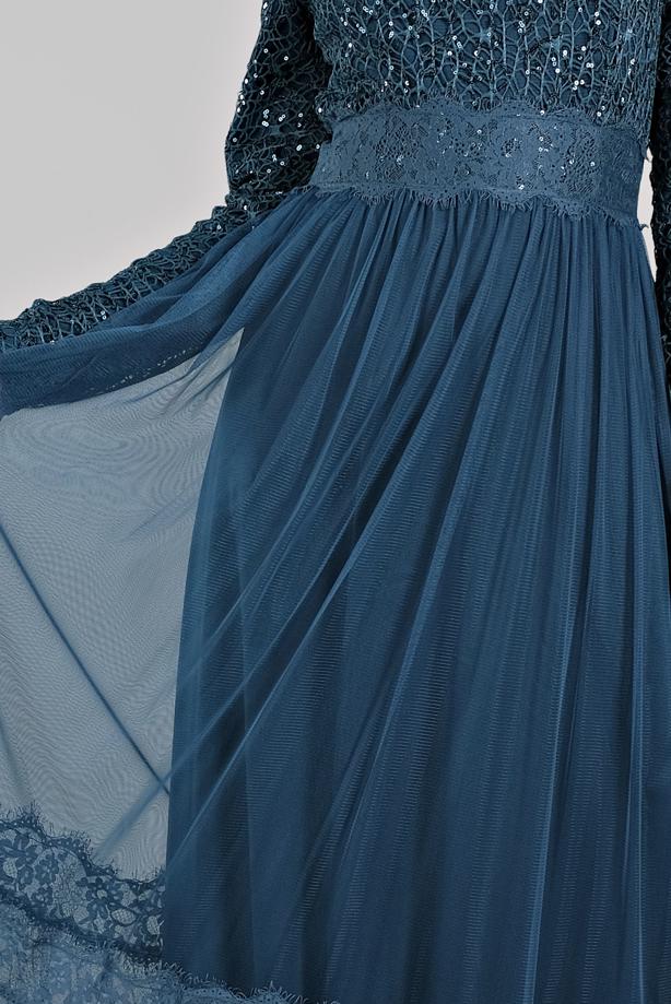 Vêtements hijab  Lace and Tulle Detailed Evening Dress T 75725  - TRENDTESETTÜR