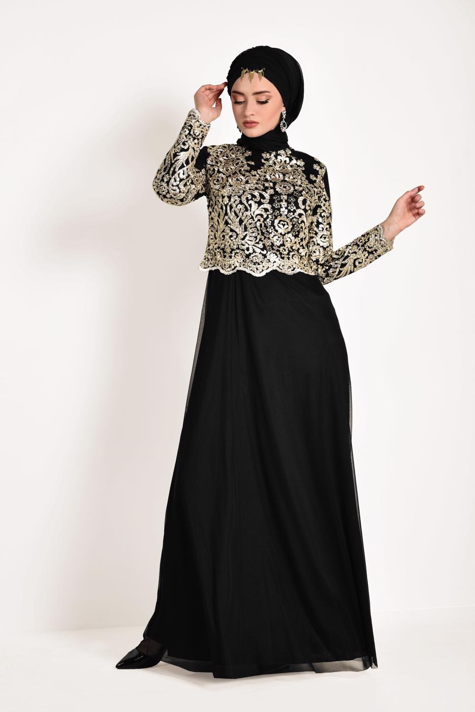 Hijab clothing BLACK T 83293 Arn-Abiye Elbise