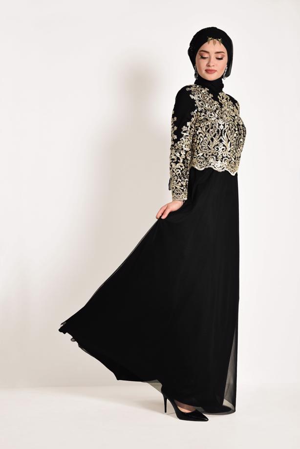 Hijab clothing  T 83293 Arn-Abiye Elbise - TRENDTESETTÜR