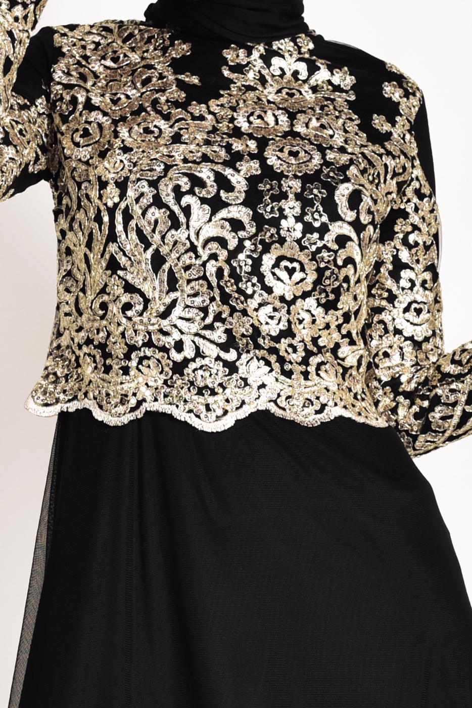 Hijab clothing BLACK T 83293 Arn-Abiye Elbise