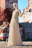 Hijab clothing BEIGE T 83293 Arn-Abiye Elbise