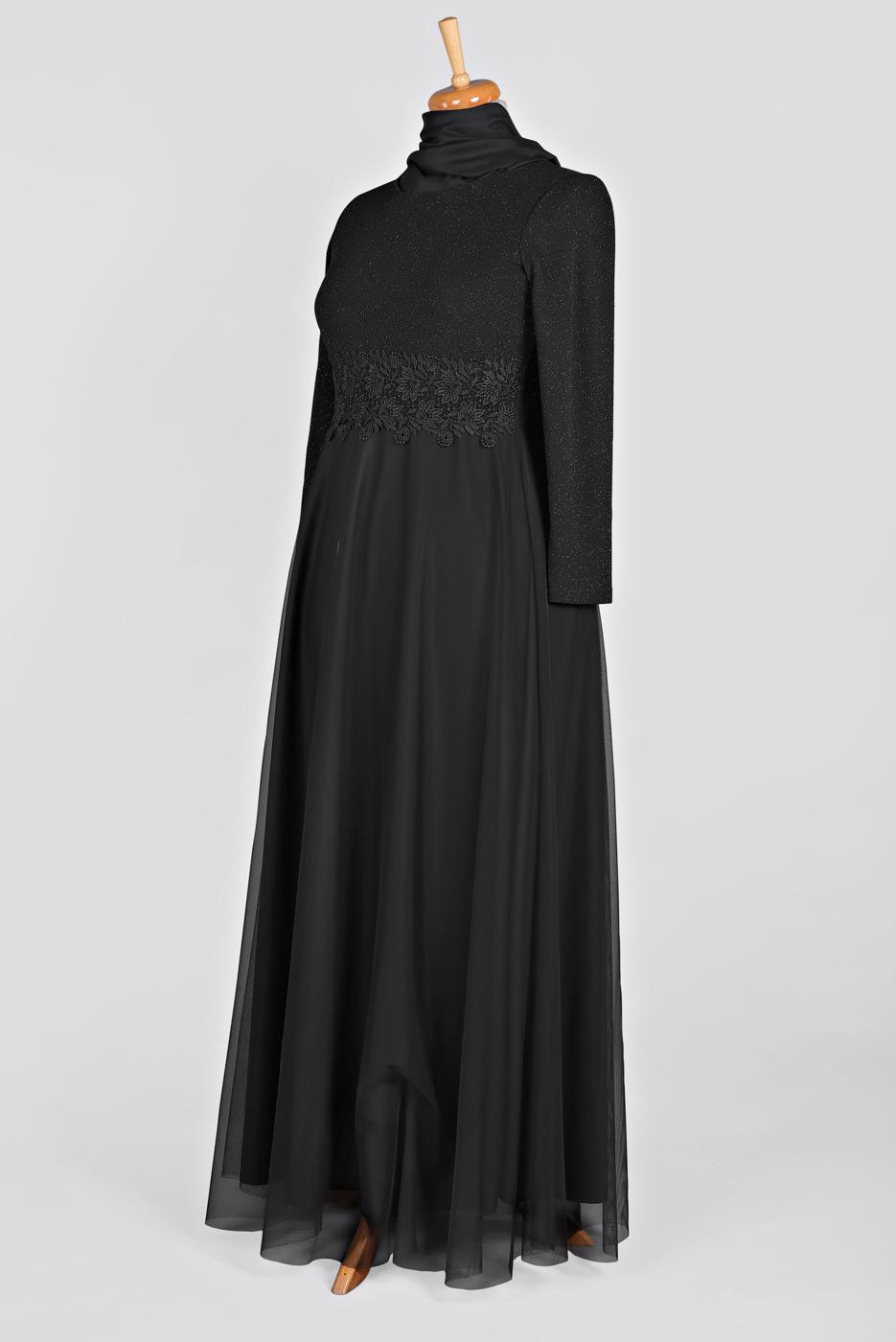 Hijab clothing BLACK T 84083 Arn-Abiye Elbise