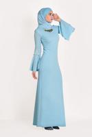 Hijab clothing BLUE EVENING DRESS WITH ACCESSORY T 01283