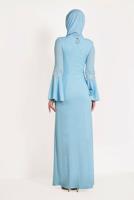 Hijab clothing BLUE EVENING DRESS WITH ACCESSORY T 01283