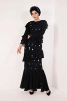 Vêtements hijab NOIR Robe de Soirée T 0851