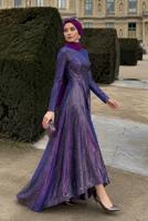 Hijab-Kleidung LILA GLITZER ABENDKLEID T 1851