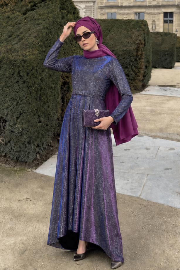 Hijab-Kleidung  GLITZER ABENDKLEID T 1851 - TRENDTESETTÜR