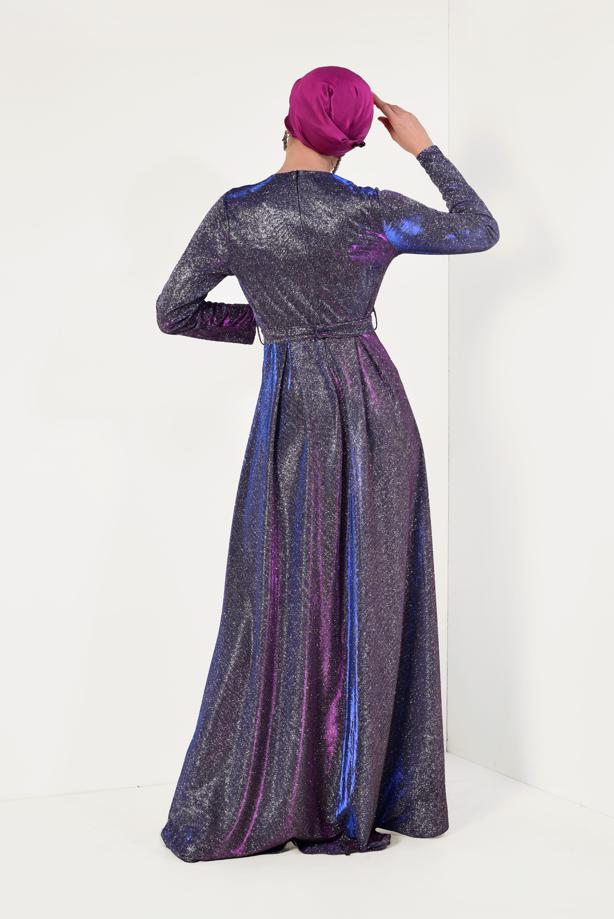 Vêtements hijab  Flywheel Skirt Tinsel Evening Dress T 1851 - TRENDTESETTÜR