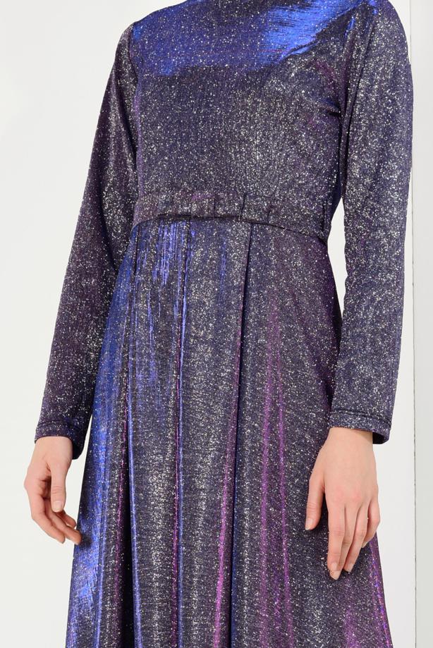 Vêtements hijab  Flywheel Skirt Tinsel Evening Dress T 1851 - TRENDTESETTÜR