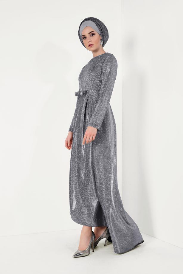 Vêtements hijab  Flywheel Skirt Tinsel Evening Dress T 1851 - TRENDTESETTÜR
