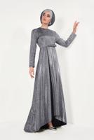 Vêtements hijab GRIS Robe de Soirée T 1851