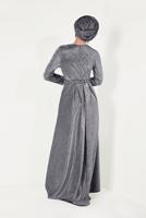 Vêtements hijab GRIS Robe de Soirée T 1851