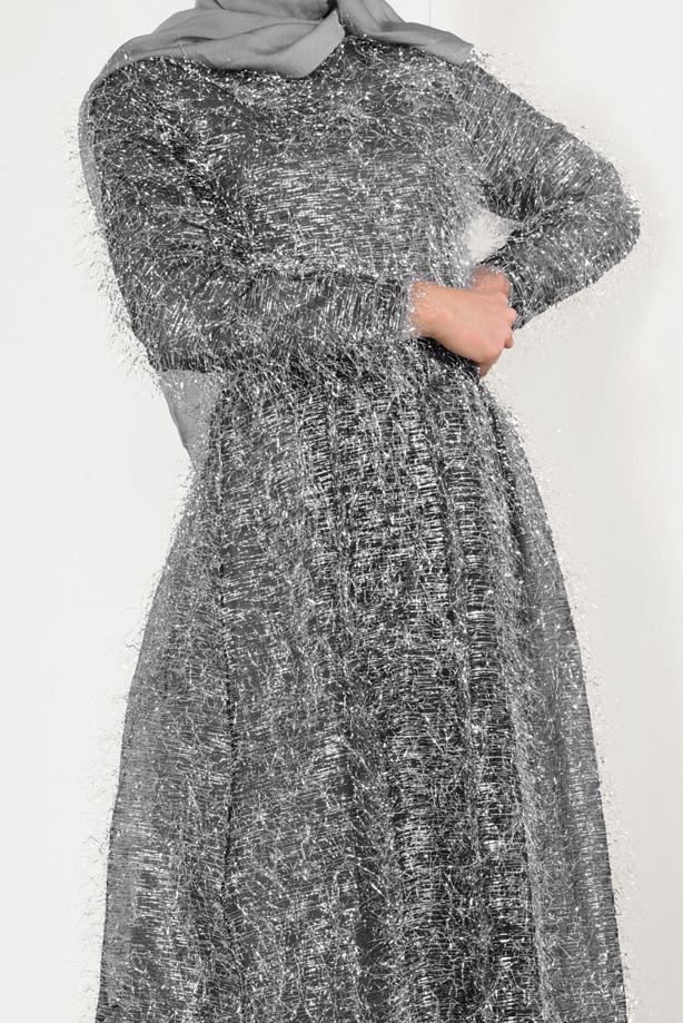 Vêtements hijab  Fringed Evening Dress T 2251  - TRENDTESETTÜR