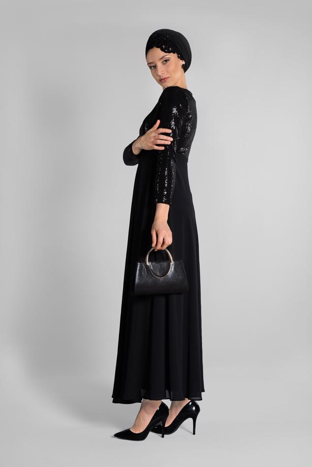 Vêtements hijab  T 3522 AZD- ABİYE ELBİSE - TRENDTESETTÜR