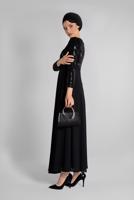 Vêtements hijab NOIR T 3522 AZD- ABİYE ELBİSE