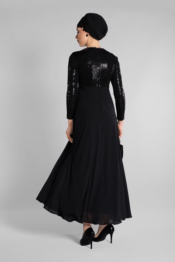 Vêtements hijab  T 3522 AZD- ABİYE ELBİSE - TRENDTESETTÜR