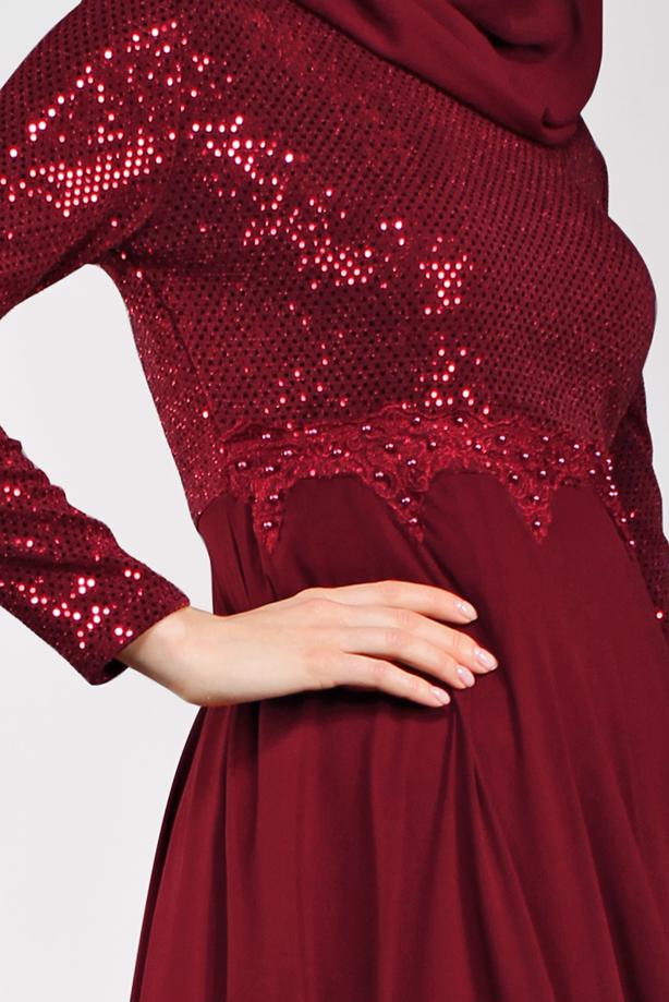 Vêtements hijab  T 3522 AZD- ABİYE ELBİSE - TRENDTESETTÜR