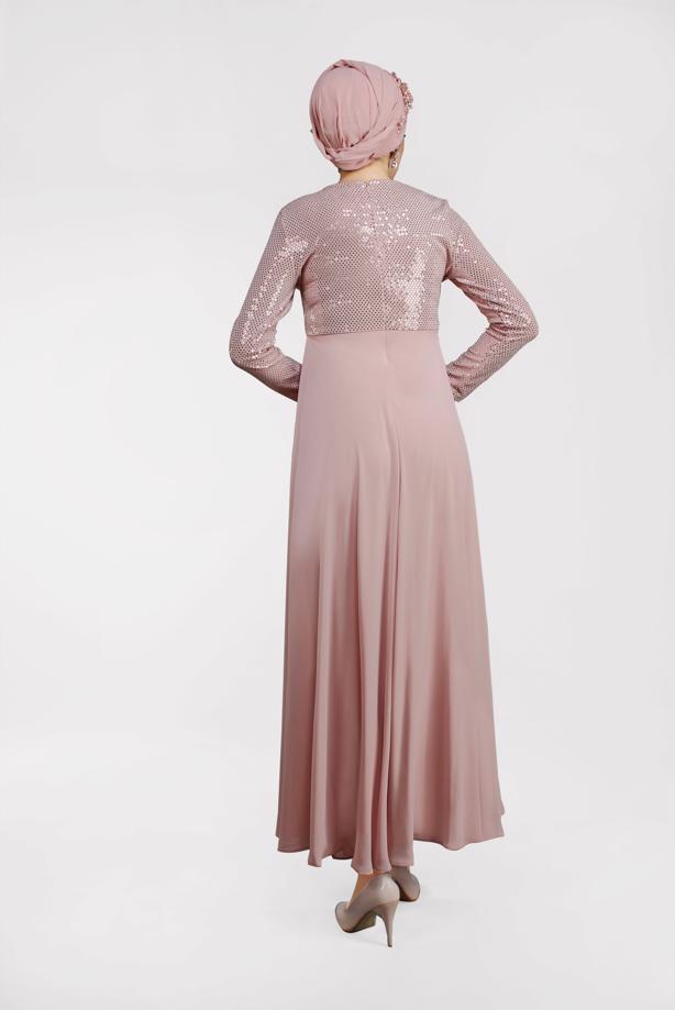 Vêtements hijab  T 3522 AZD- ABİYE ELBİSE - TRENDTESETTÜR