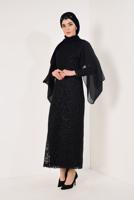 Vêtements hijab NOIR  Robe de Soirée T 3751