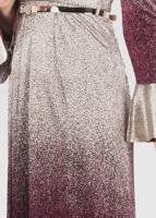 Tesettür giyim BORDO İKİ RENK GEÇİŞLİ SİMLİ ABİYE ELBİSE 5431 