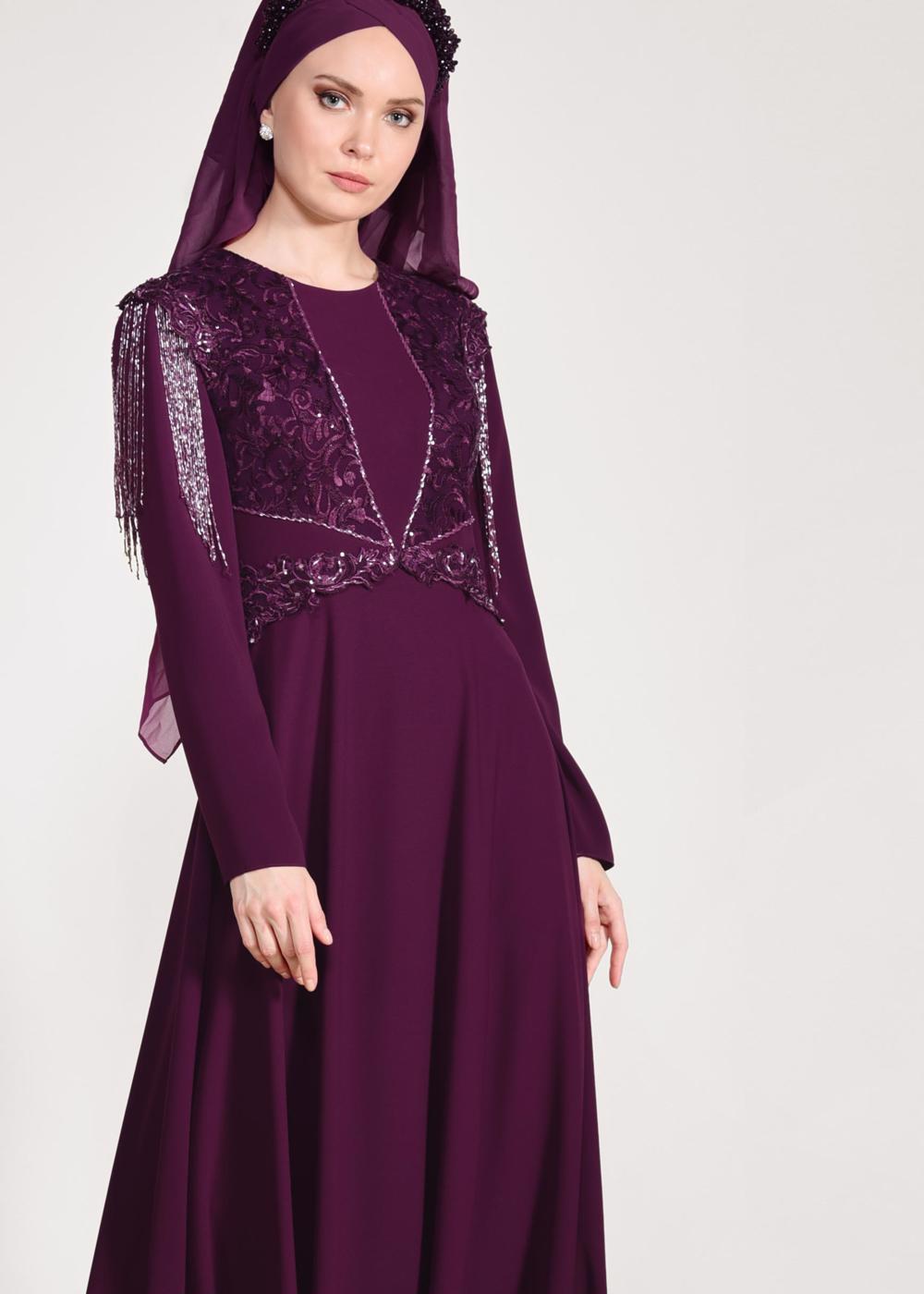 Tesettür giyim MÜRDÜM T 5500 ALVİNA VİRONA ABİYE