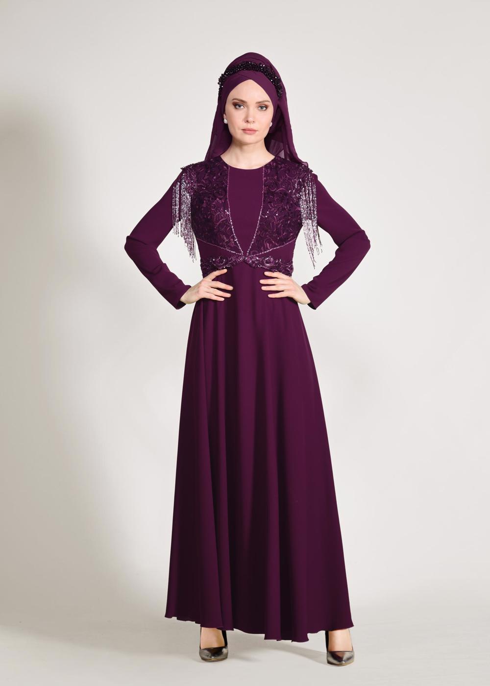 Tesettür giyim MÜRDÜM T 5500 ALVİNA VİRONA ABİYE