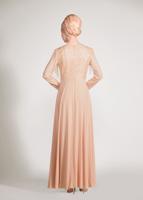 Tesettür giyim PUDRA GÜPÜRLÜ OMUZLARI SAÇAKLI ABİYE ELBİSE 5500