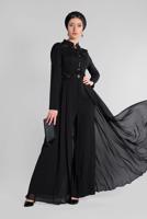 Tesettür giyim SİYAH GÜPÜR İŞLEMELİ PELERİN GÖRÜNÜMLÜ TULUM 5508